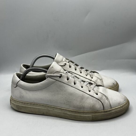 Taft White Leather Sneakers Mens US Size 9 EU 42 Low Top Shoes Made In Portugal